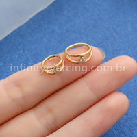 Piercing Argola Segmentada Aço Cirurgico Zircônia