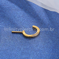 Piercing Meia Argola Aço cirúrgico Click Zircônia Lateral