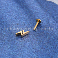 Piercing Labret Aço Cirúrgico Raio Zircônia