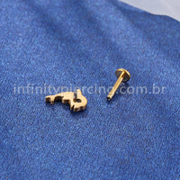 Piercing Labret Titânio Golfinho Zircônia