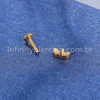 Piercing Labret Titânio Folhas Zircônia
