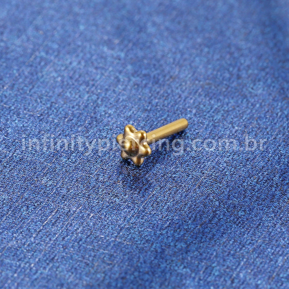 Haste Para Labret Titânio Base Flor