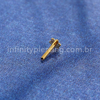 Haste Para Labret Titânio Base Flor
