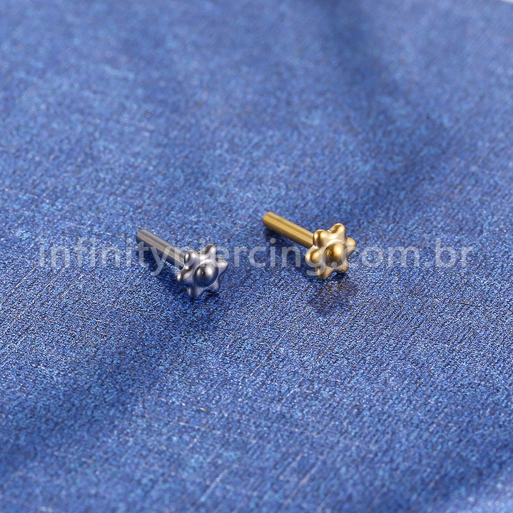 Haste Para Labret Titânio Base Flor