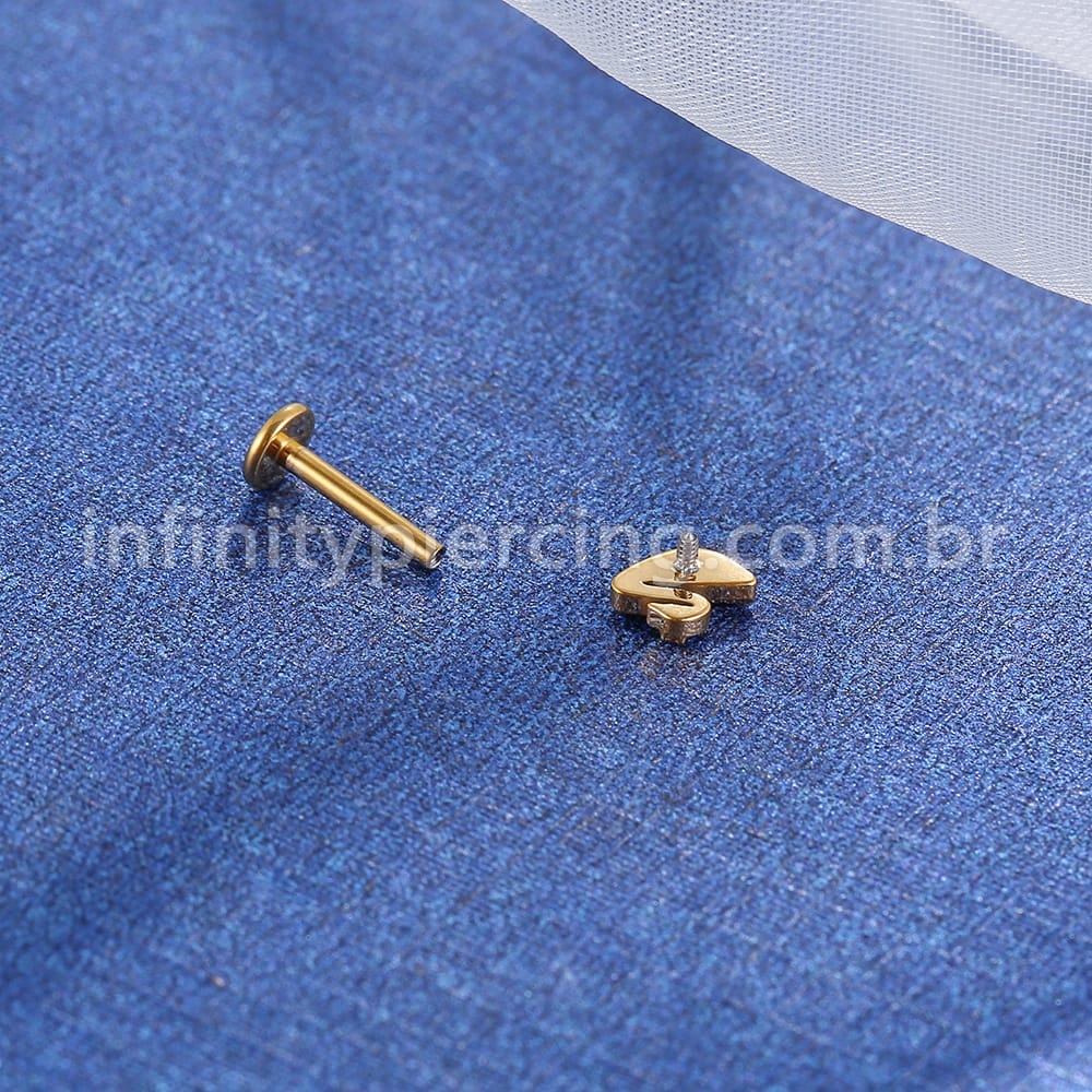 Piercing Labret Titânio Cisne Zircônia