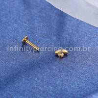 Piercing Labret Titânio Cisne Zircônia