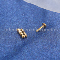 Piercing Labret Titânio Dupla Fileira Zircônia Pequena