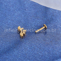 Piercing Labret Titânio Rosca Interna Cluster 5 Folhas
