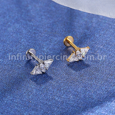 Piercing Labret Titânio Zirconias