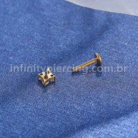 Piercing Labret Titânio Flor Zircônia