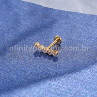 Piercing Labret Titânio 5 Zircônias