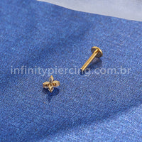 Piercing Labret Aço Cirúrgico Flor Zircônia