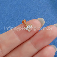 Piercing Labret Titânio Flor Zircônia