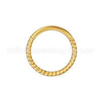 Piercing Argola Aço Cirúrgico Segmento Articulado Detalhe Torcido