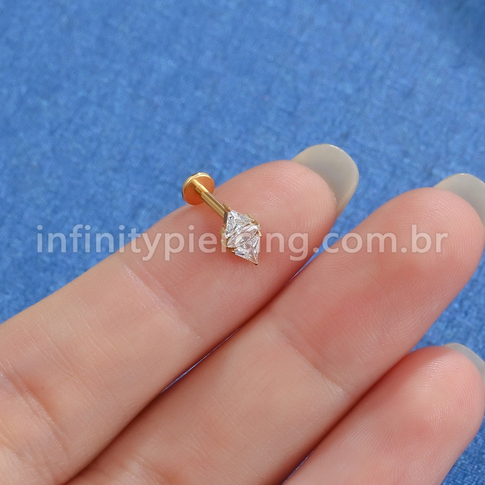 Piercing Labret Titânio Zirconias