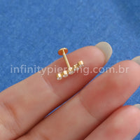 Piercing Labret Titânio 5 Zircônias