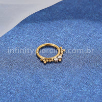 Piercing Argola Aço Cirúrgico Segmento Articulado 2 Pedras Zircônia