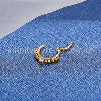 Piercing Argola Aço Cirúrgico Segmento Articulado Zircônia