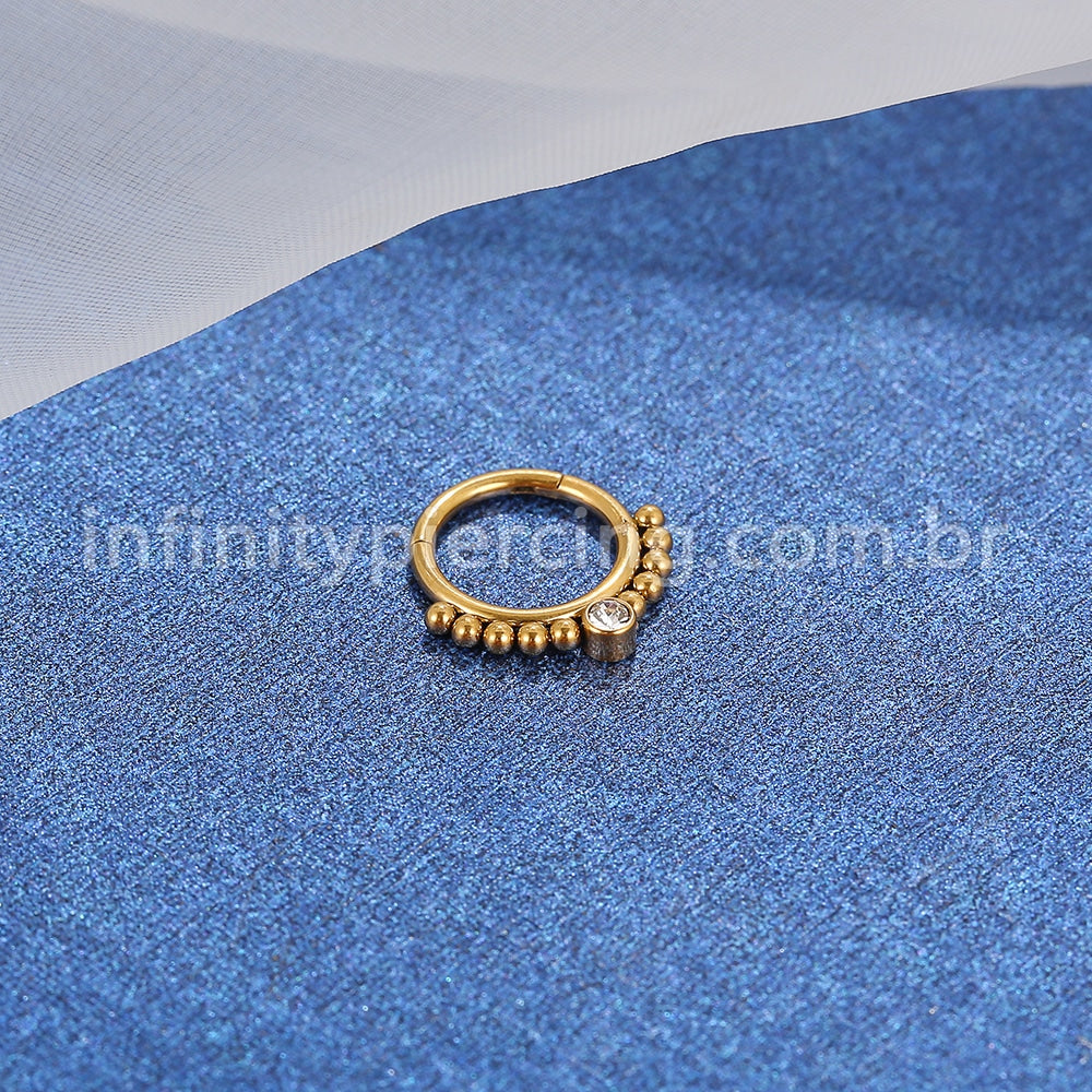 Piercing Argola Aço Cirúrgico Segmento Articulado Zircônia