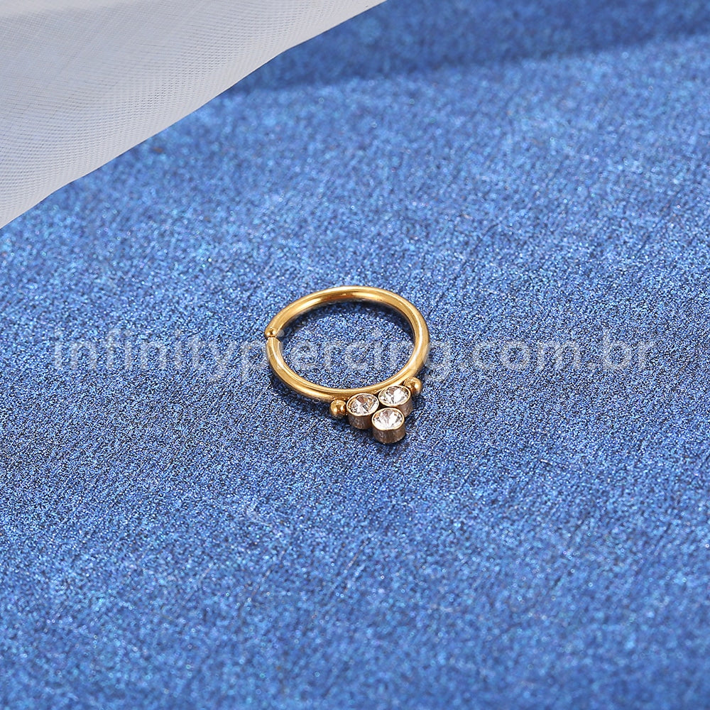Piercing Argola Aço Cirúrgico Indiano Zircônia