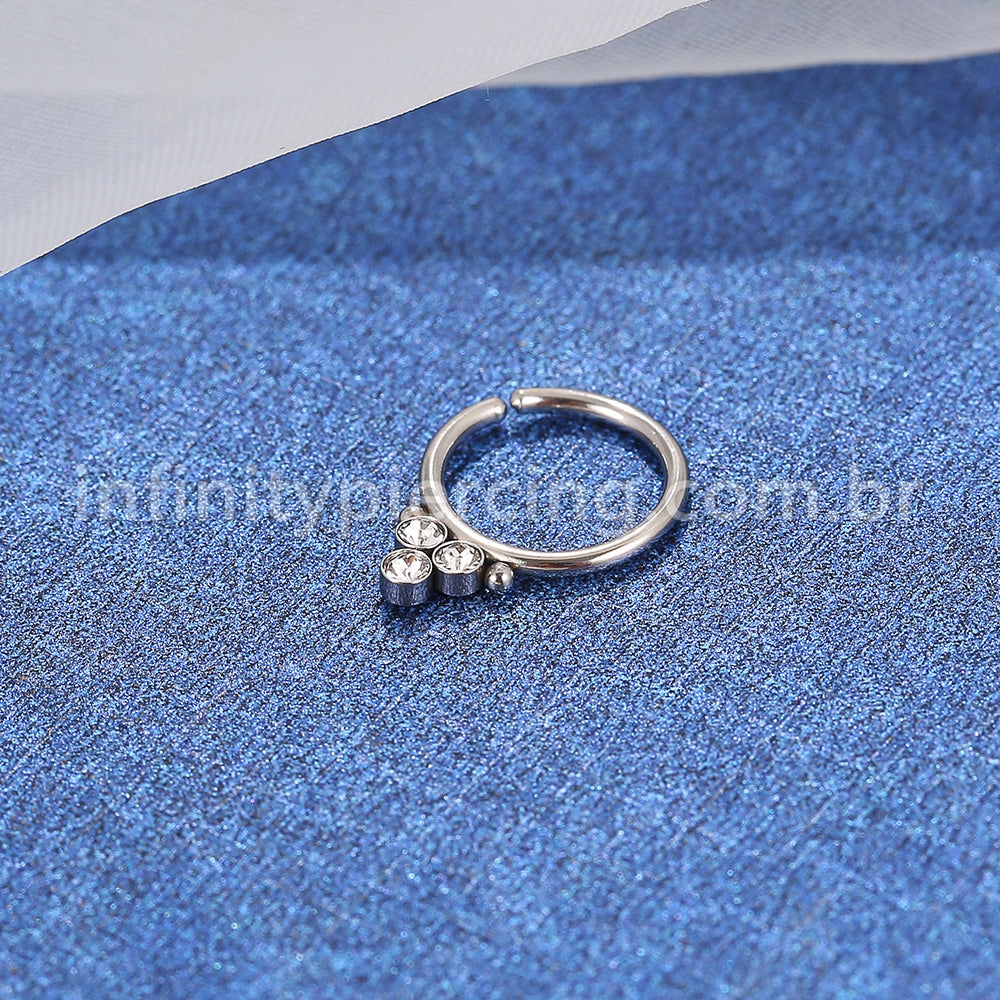 Piercing Argola Aço Cirúrgico Indiano Zircônia