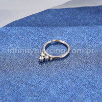 Piercing Argola Aço Cirúrgico Indiano Zircônia