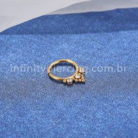 Piercing Argola Aço Cirúrgico Indiano Zircônia
