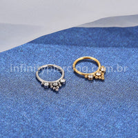 Piercing Argola Aço Cirúrgico Indiano Zircônia