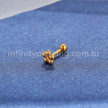 Piercing MiniBarbell Flor Aço Cirúrgico