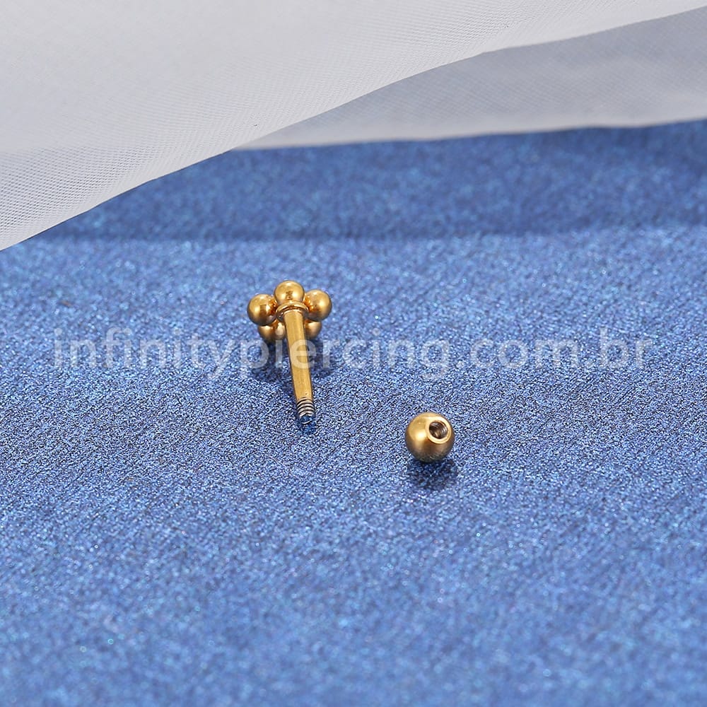 Piercing MiniBarbell Flor Aço Cirúrgico