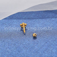 Piercing MiniBarbell Flor Aço Cirúrgico