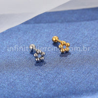 Piercing MiniBarbell Flor Aço Cirúrgico