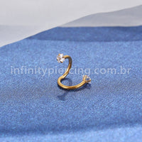 Piercing Twister Aço Cirúrgico Zircônia Quadrada