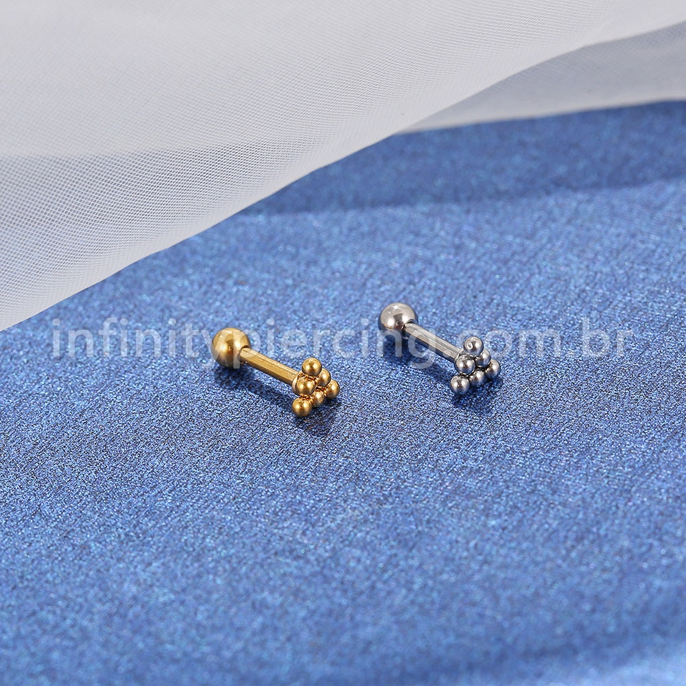 Piercing MiniBarbell Triângulo Aço Cirúrgico