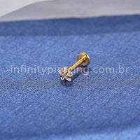 Piercing Labret Aço Cirúrgico Zircônia Estrela
