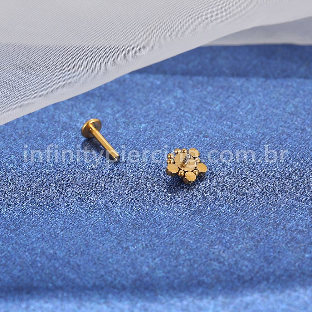Piercing Labret Aço Cirúrgico Indiano Zircônia