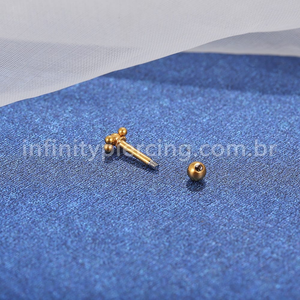 Piercing MiniBarbell Laço Aço Cirúrgico