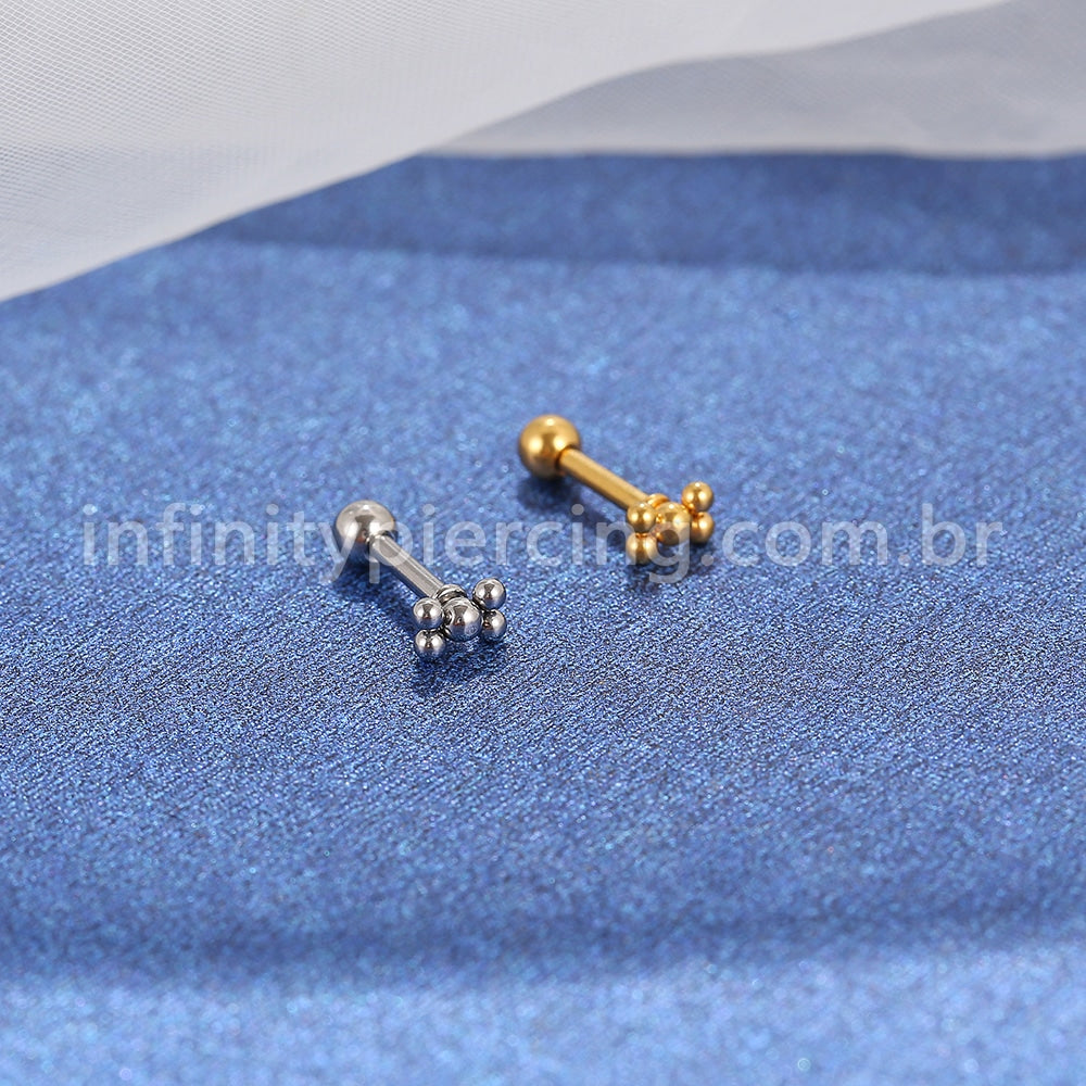 Piercing MiniBarbell Laço Aço Cirúrgico