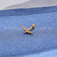 Piercing MiniBarbell Curvado Aço Cirúrgico