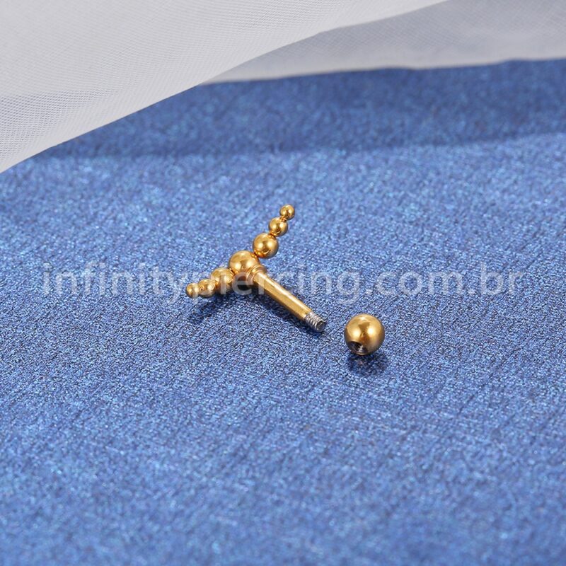 Piercing MiniBarbell Curvado Aço Cirúrgico