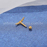 Piercing MiniBarbell Curvado Aço Cirúrgico