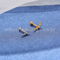 Piercing MiniBarbell Curvado Aço Cirúrgico