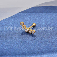 Piercing Minibarbell Aço Cirúrgico Zircônia