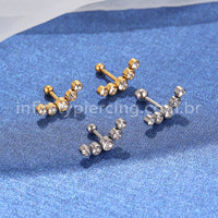 Piercing Minibarbell Aço Cirúrgico Zircônia