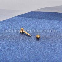 Piercing MiniBarbell três Bolinhas Aço Cirúrgico