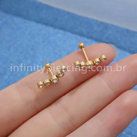 Piercing Minibarbell Aço Cirúrgico Zircônia