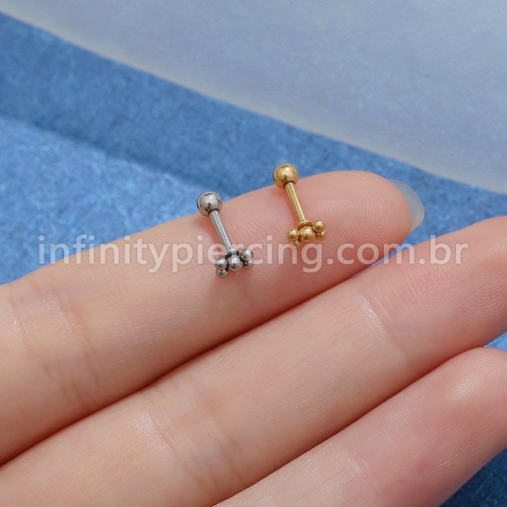 Piercing MiniBarbell Laço Aço Cirúrgico