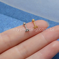 Piercing MiniBarbell Laço Aço Cirúrgico