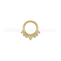 Piercing Argola Aço Cirúrgico Segmento Articulado Indiano Zircônia