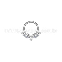 Piercing Argola Aço Cirúrgico Segmento Articulado Indiano Zircônia